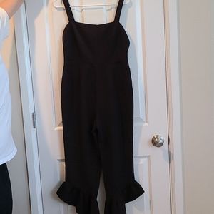 NEW - ASOS black jumpsuit with frilly leg detail